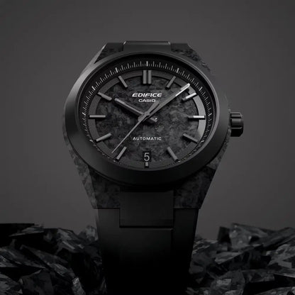 Casio Edifice Forged Carbon EFK-100XPB-1AJF Automatic Black Dial 40mm Resin Strap Men's Watch