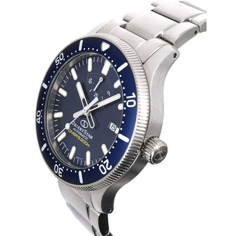 Orient Star RE-AU0302 Sports Automatic Power Reserve Date Function Blue Dial Stainless Steel Men's Watch detail view