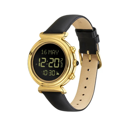 Al Fajr Classic Lady WF-14L Digital Dial Leather Strap Women's Watch
