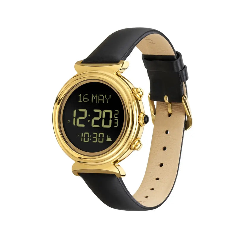 Al Fajr Classic Lady WF-14L Digital Dial Leather Strap Women's Watch detail view