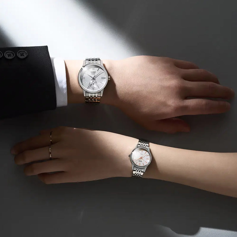 Casio Beside Sapphire BMS-100D-7A White Dial 40.5mm Stainless Steel Men's Watch detail view