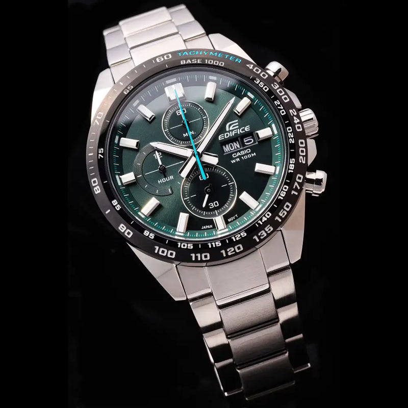 Casio Edifice Standard Chronograph EFR-574DB-3AVUDF Green Dial 42.3mm Stainless Steel Men's Watch detail view