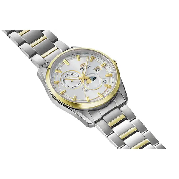 Orient Contemporary Sun And Moon Automatic RA-AK0312S White Dial Gold-Tone 41.5mm Stainless Steel Men's Watch