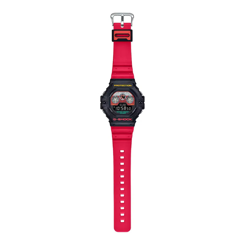Casio G-Shock Digital DW-5900MT-1A4 Mix Tape Limited Edition Red Dial resin strap Men's Watch detail view