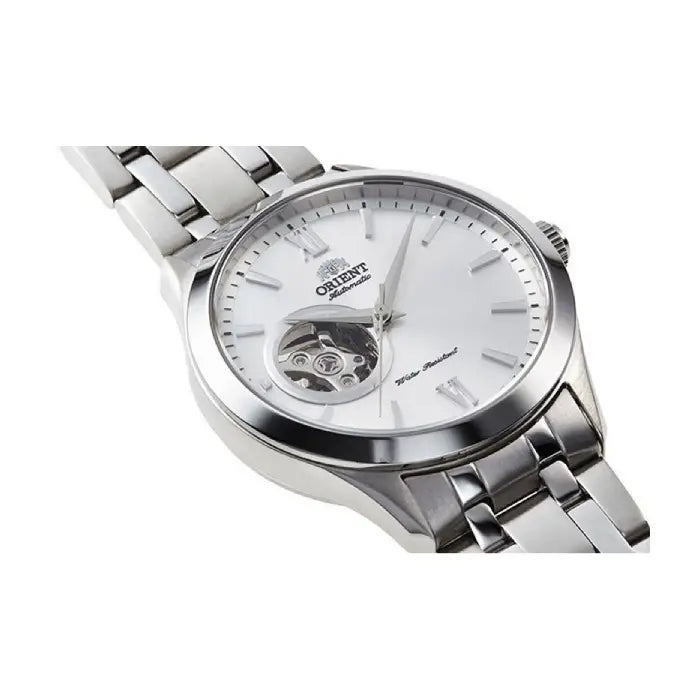 Orient Classic Open Heart "Golden Eye 2" Automatic 38.5mm TAG03001W0 White Dial Stainless Steel Men's Watch detail view