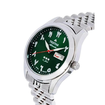 Tristar Classic Automatic BA33GMSSM03 Green Arabic Dial Stainless Steel Men's Watch