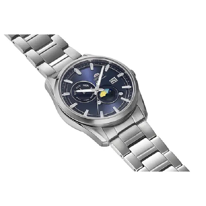 Orient Contemporary Sun And Moon Automatic RA-AK0315L Blue Dial 41.5mm Stainless Steel Men's Watch