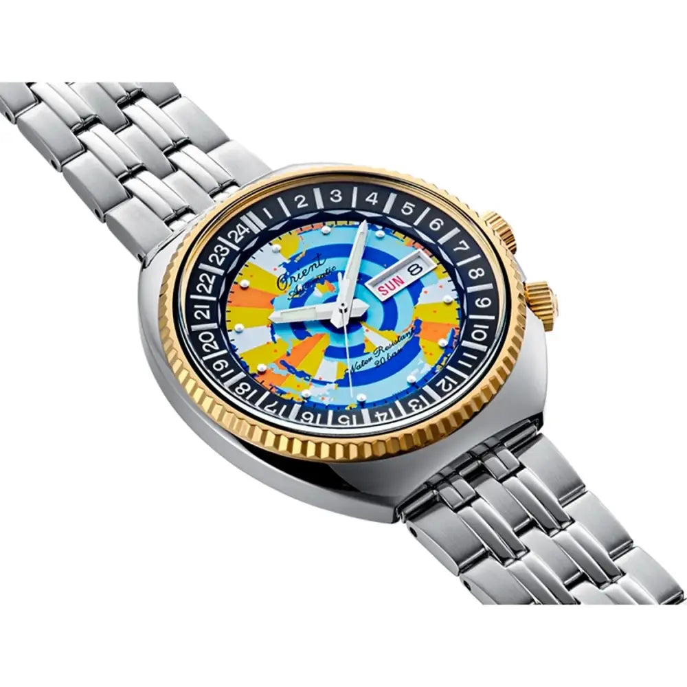 Orient Revival RA-AA0E08Y 75th Anniversary 1500 Limited Edition World Map Diver Multi Colour Dial 43.5mm Stainless Steel Men's Watch