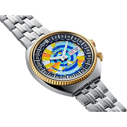 Orient Revival RA-AA0E08Y 75th Anniversary 1500 Limited Edition World Map Diver Multi Colour Dial 43.5mm Stainless Steel Men's Watch