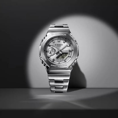 Casio G-Shock GM-2110D-7ADR Silver Dial Stainless Steel Men's Watch