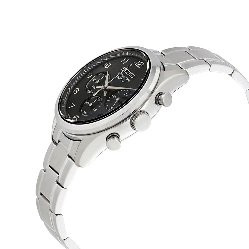 Seiko Neo Sports SSB295P1 Black Textured Dial 42.5mm Stainless Steel Men's Watch detail view