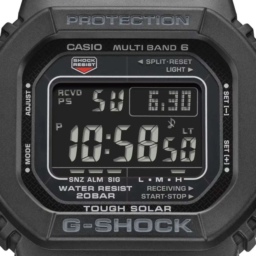 Casio G Shock GW-M5610U-1B Digital Tough Solar Multi-Band 6 Black Digital Dial Resin Strap Men's Watch