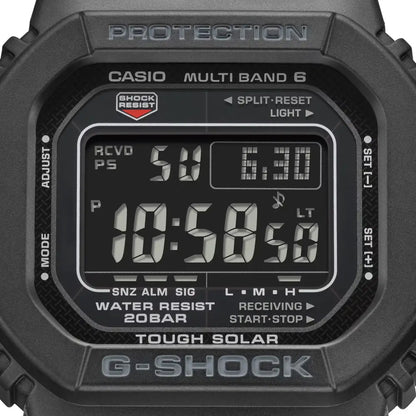 Casio G Shock GW-M5610U-1B Digital Tough Solar Multi-Band 6 Black Digital Dial Resin Strap Men's Watch