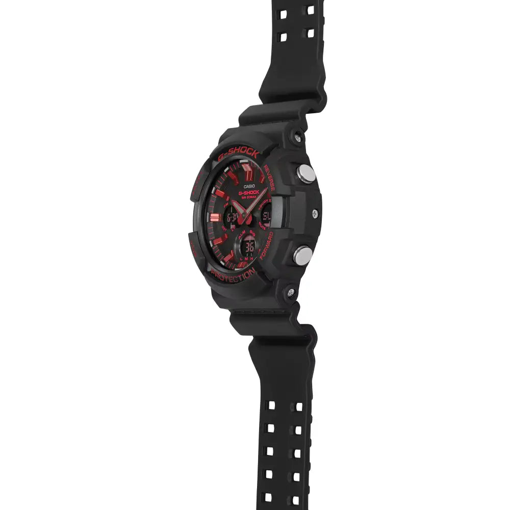 Casio G-Shock GAS-100BNR-1ADR Ignite Red Tough Solar Black Dial 52mm Resin Strap Men's Watch