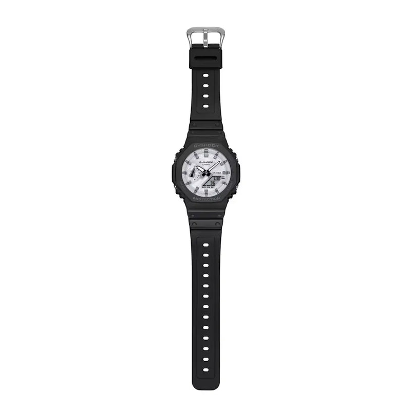 Casio G Shock GA-2100WD-1A Analog-Digital White Dial Resin Strap Men's Watch detail view