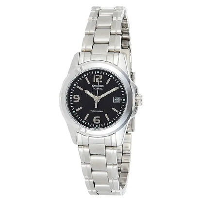Casio Enticer Ladies Analog LTP-1215A-1ADF Black Dial Stainless Steel Women's Watch