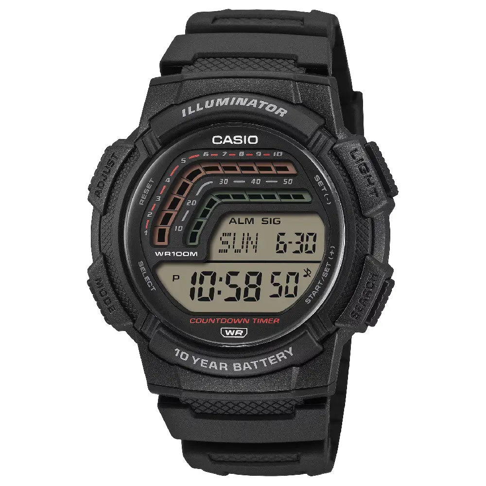 Casio Digital Tide Graph Moon Phase WS-1800H-1AV Digital Display 51.3mm Resin Strap Men's Watch