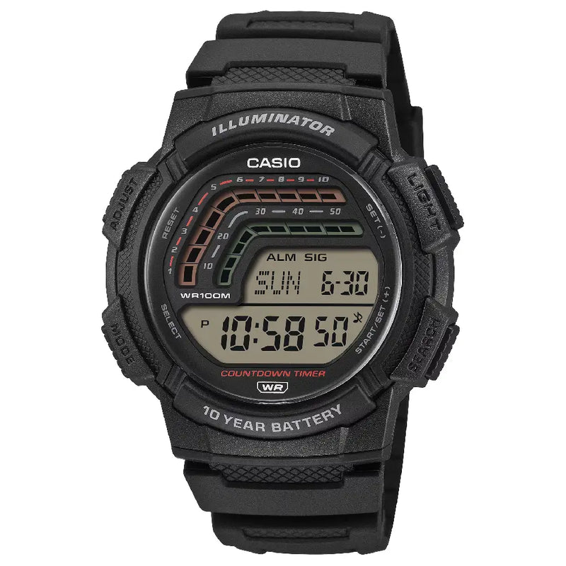 Casio Digital Tide Graph Moon Phase WS-1800H-1AV Digital Display 51.3mm Resin Strap Men's Watch