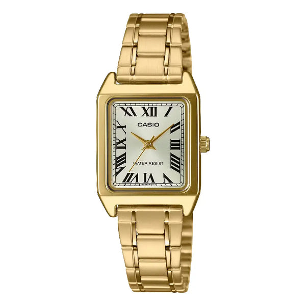 Casio Enticer Ladies Analog LTP-V007G-9BUDF Gold Dial Stainless Steel Women's Watch