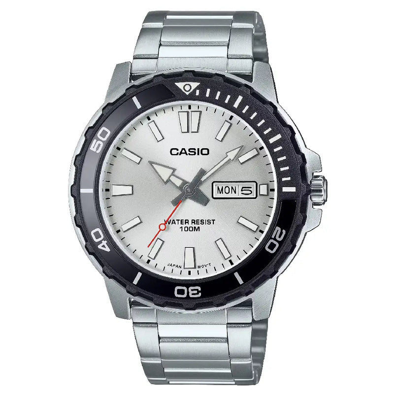 Casio Collection Analog MTD-125D-7AVDF Silver Dial Stainless Steel Men's Watch
