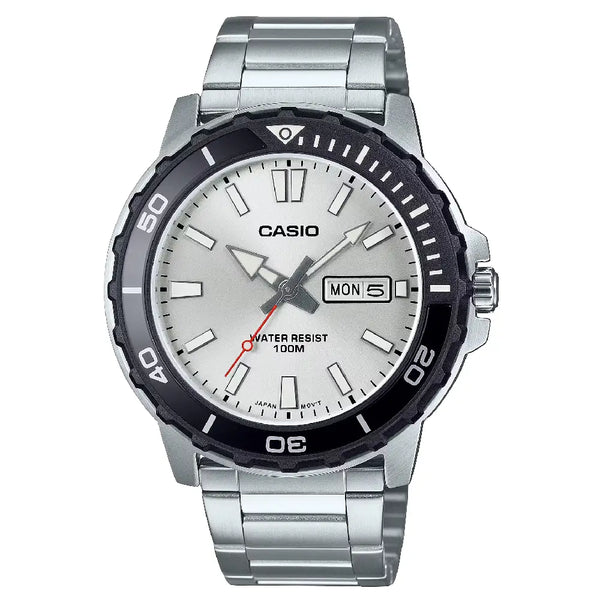 Casio Collection Analog MTD-125D-7AVDF Silver Dial Stainless Steel Men's Watch