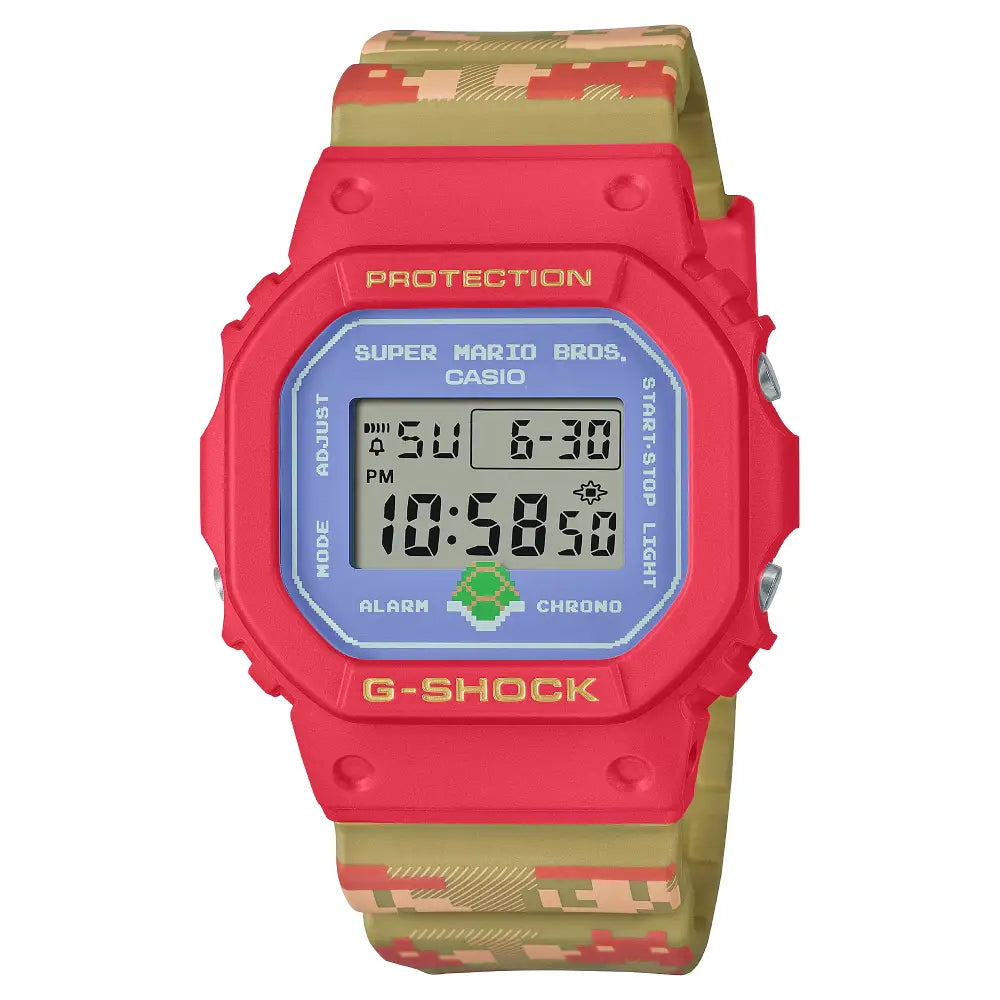 Casio G Shock DW-5600SMB-4 Limited Edition  Super Mario Bros.  Digital Red Dial Resin Strap Men's Watch