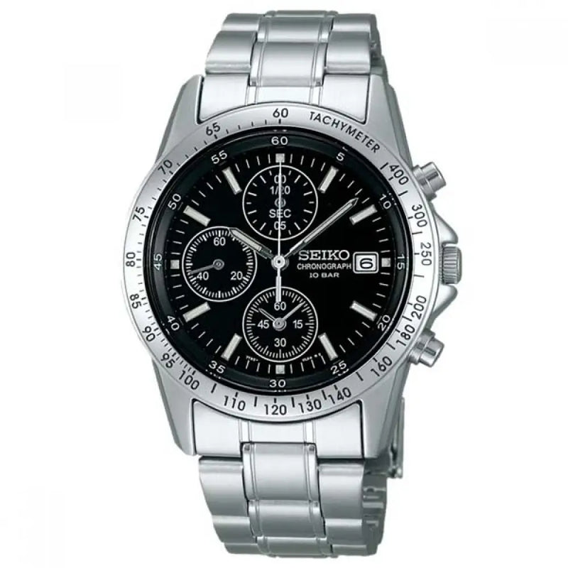 Seiko Spirit SBTQ041 Chronograph Quartz Black Dial 38.5mm Stainless Steel Men's Watch