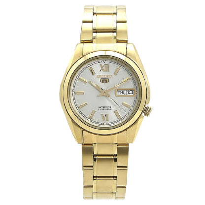 Seiko 5 Automatic SNKL58K1 White Dial Gold Tone 37mm Stainless Steel Men's Watch