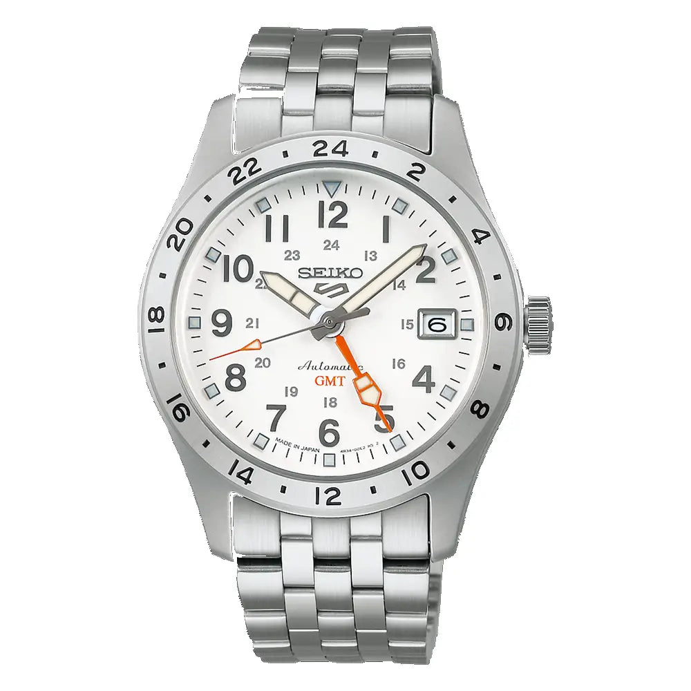 Seiko 5 Sports Field GMT SBSC009 Automatic White Dial 39.4mm Stainless Steel Men's Watch