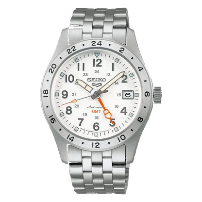 Seiko 5 Sports Field GMT SBSC009 Automatic White Dial 39.4mm Stainless Steel Men's Watch