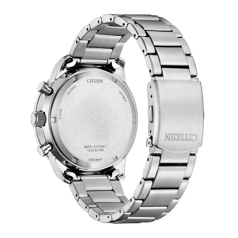 Citizen Eco-Drive CA4500-91X Chronograph Green Dial 44mm Stainless Steel Men's Watch detail view
