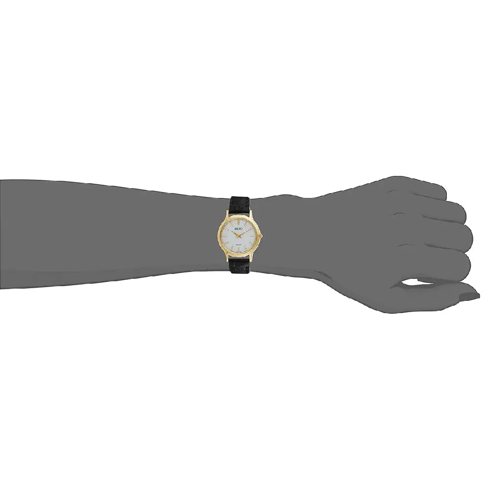 Seiko Solar SUP300P1 White Dial 26mm Gold Tone Stainless Steel Women's Watch