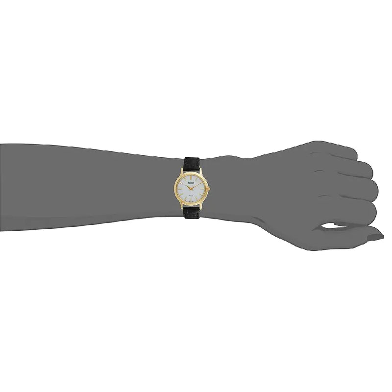Seiko Solar SUP300P1 White Dial 26mm Gold Tone Stainless Steel Women's Watch detail view