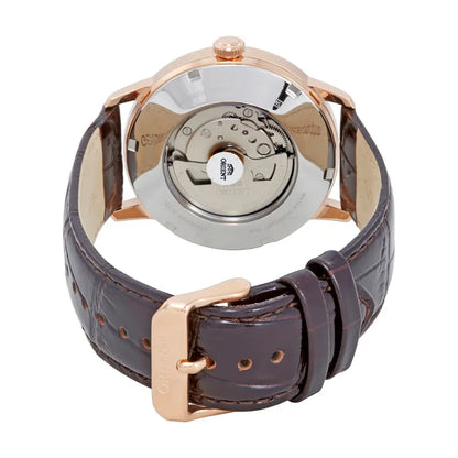 Orient Esteem II Open Heart TAG02002W0 White Dial 41mm Leather Strap Men's Watch