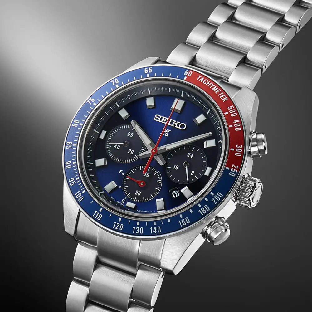Seiko Prospex SSC913P1  Solar Chronograph "Speedtimer Pepsi" Blue Dial 41.4mm Stainless Steel Men's Watch