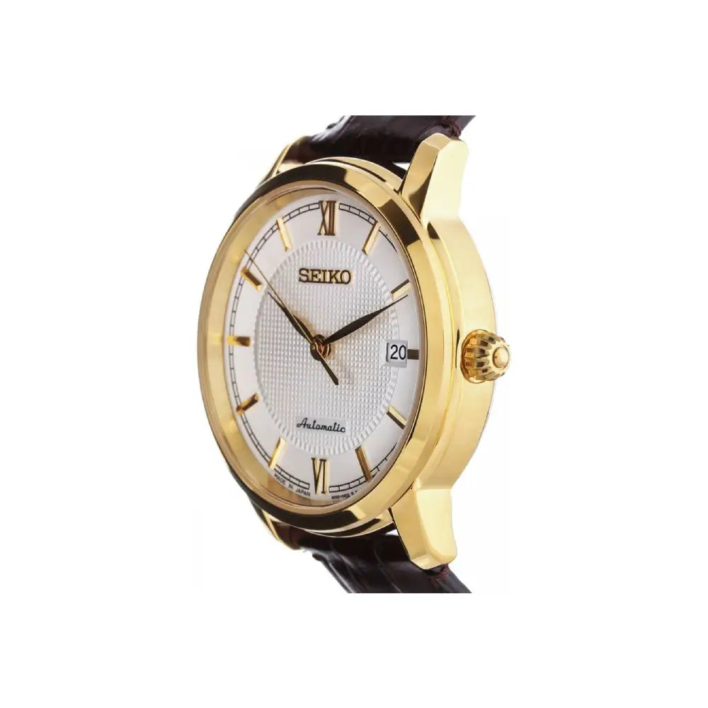 Seiko Presage SRPA14J1 Automatic White Dial 39.2mm Leather Strap Men's Watch