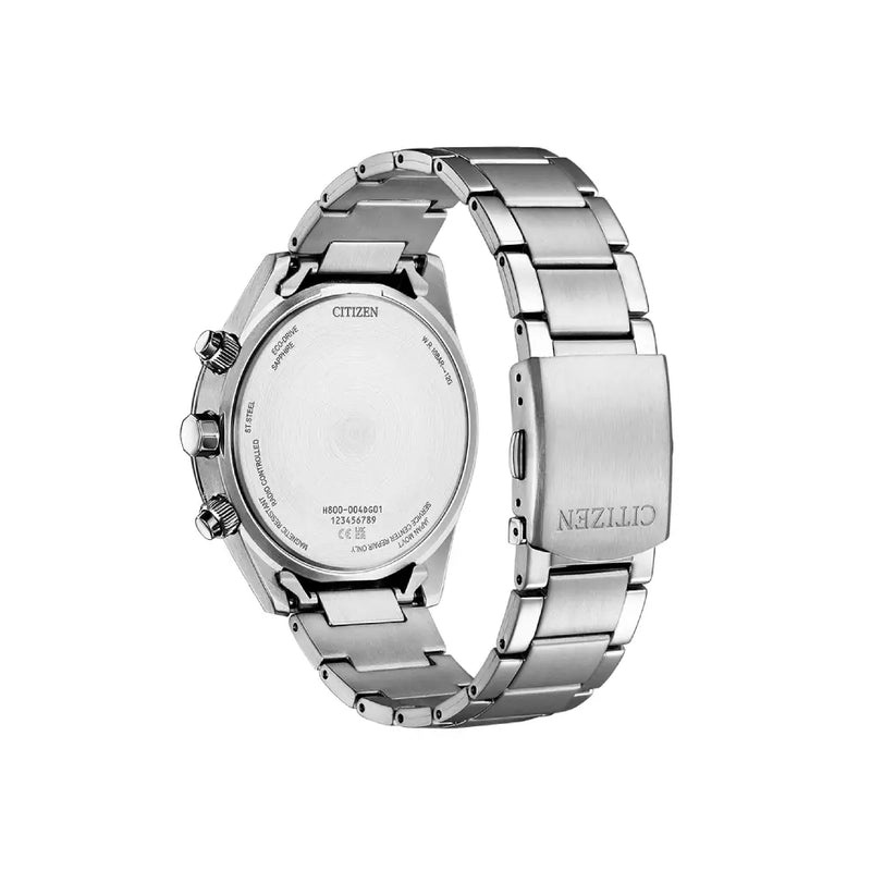 Citizen Eco-Drive AT8260-85M Atomic Chronograph Blue Dial 44mm Stainless Steel Men's Watch detail view
