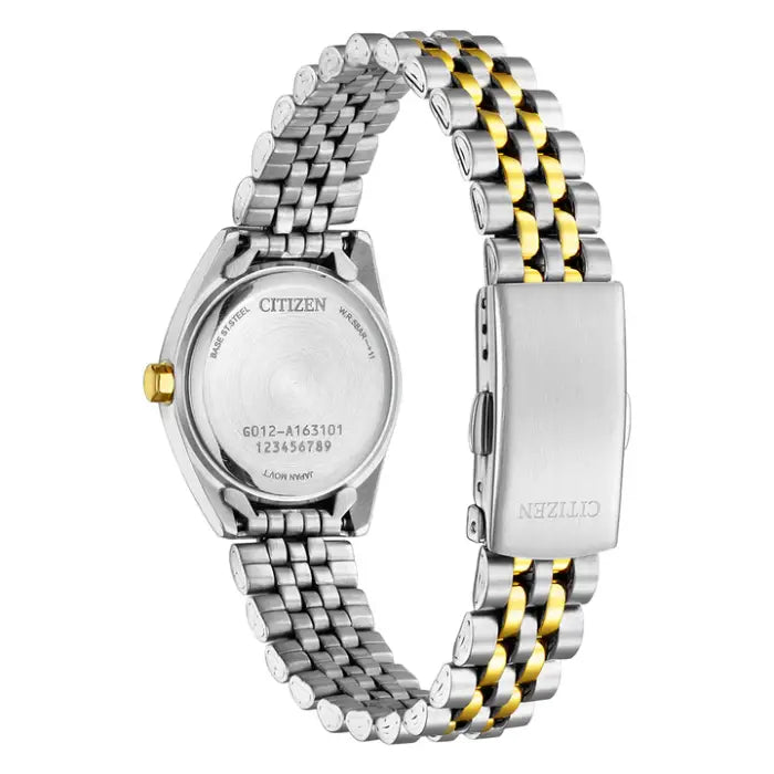 Citizen Quartz Crystal EU6066-59A White Dial 26mm Gold-Tone Stainless Steel Women's Watch detail view