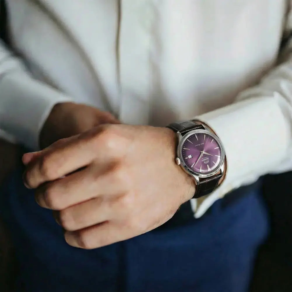 Orient Classic Bambino Automatic RA-AC0032V Purple Gradation Dial 40.5mm Leather Strap Men's Watch