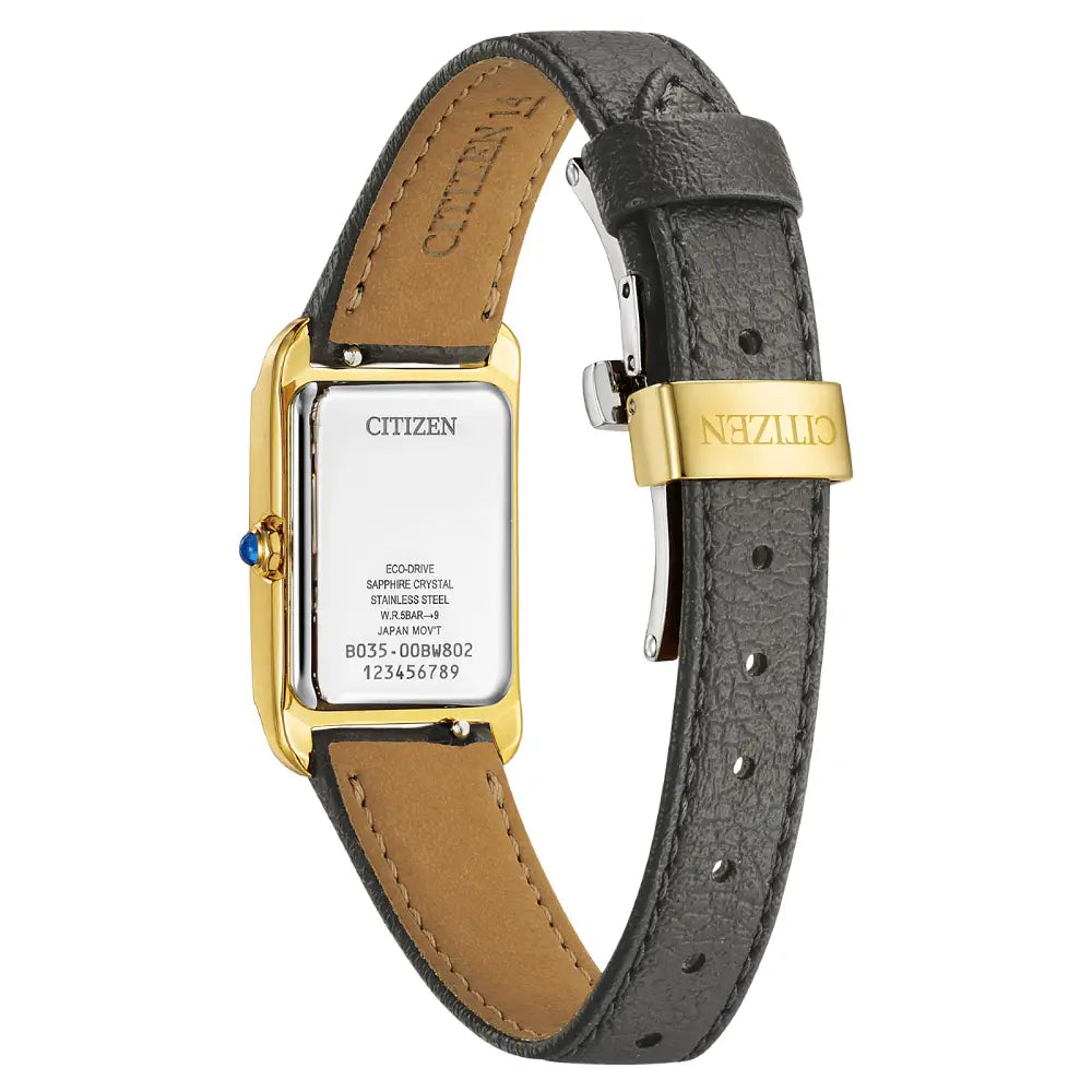 Citizen Eco-Drive EW5622-09P Analog "Citizen L Bianca" Gold Dial 32.4mm Leather Strap Women's Watch