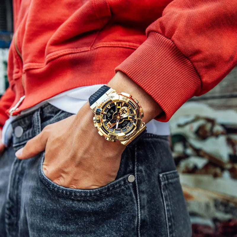 Casio G-Shock Metal Collection GM-110G-1A9DR Gold Dial Stainless Steel Men's Watch detail view