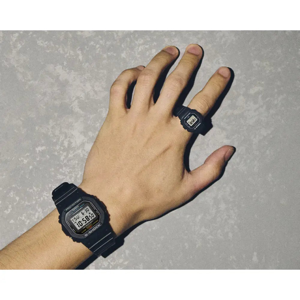 Casio G Shock Digital "G-SHOCK Nano" Ring Watch DWN-5600-1JR Digital Dial Black Bio-Based Resin Strap Men's Watch