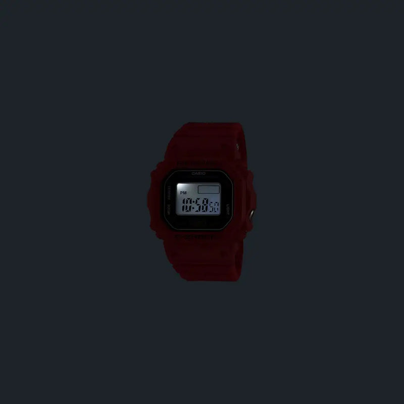 Casio G Shock Digital "G-SHOCK Nano" Ring Watch DWN-5600-4JR Digital Dial Red Bio-Based Resin Strap Men's Watch detail view