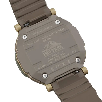 Casio ProTrek PRJ-B001B-5DR Analog-Digital Solar Bluetooth "Rotary Guard" Brown Dial Cloth Bungee Strap Men's Watch