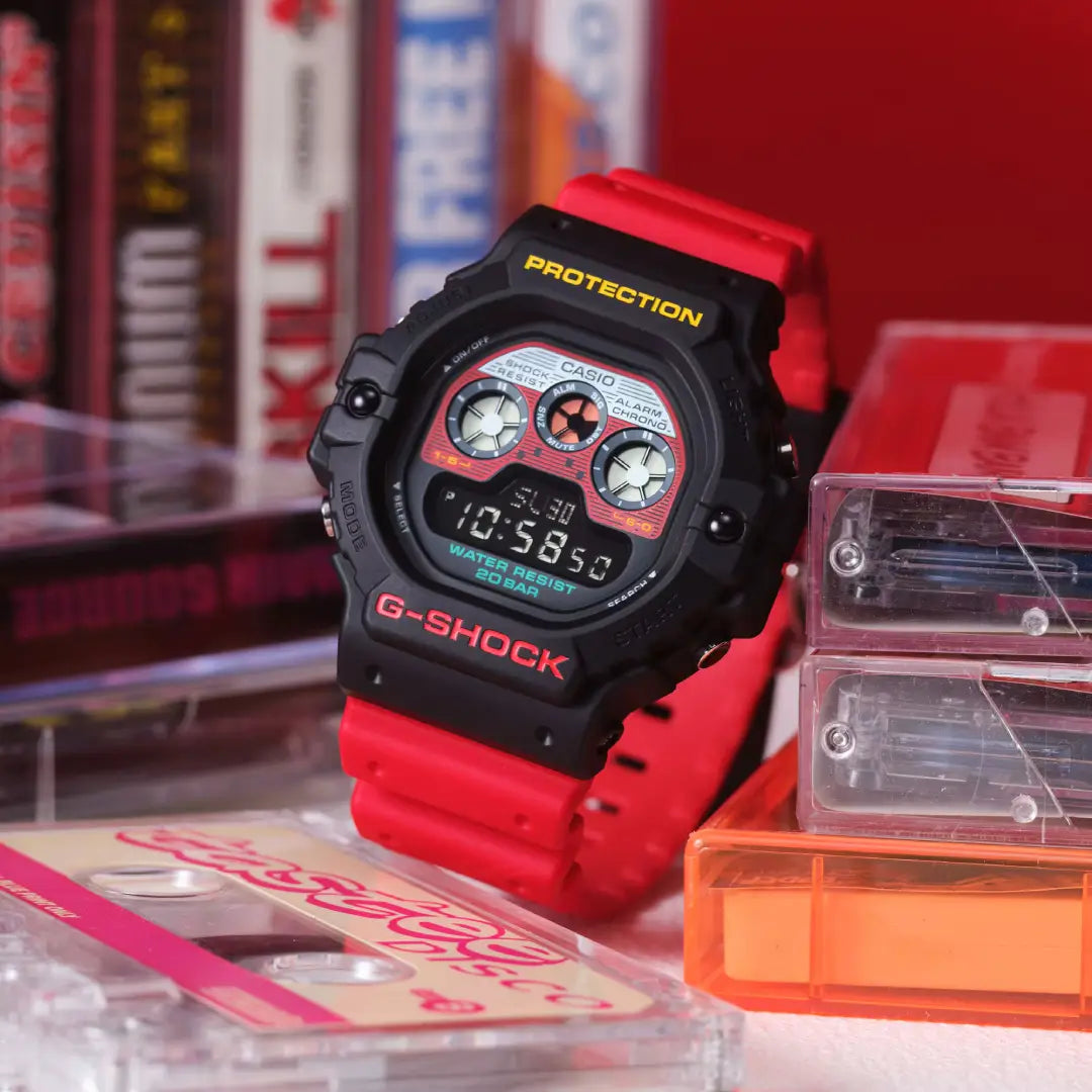 Casio G-Shock Digital DW-5900MT-1A4 Mix Tape Limited Edition Red Dial resin strap Men's Watch