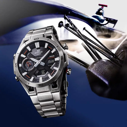 Casio Edifice Sospensione ECB-2300D-1A Black Dial 46mm Stainless Steel Men's Watch