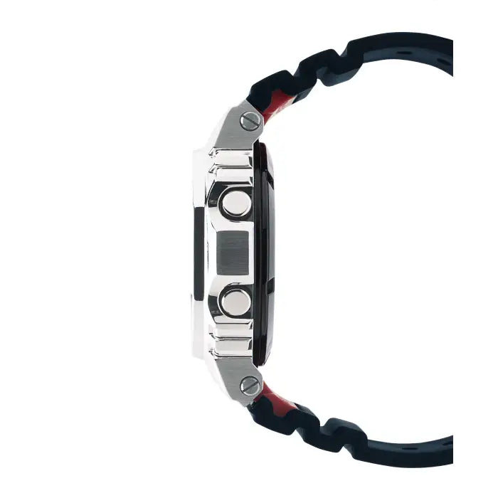 Casio G Shock GMW-B5000-1P Digital Full Metal Solar Bluetooth Silver And Black Digital Dial Resin Strap Men's Watch detail view