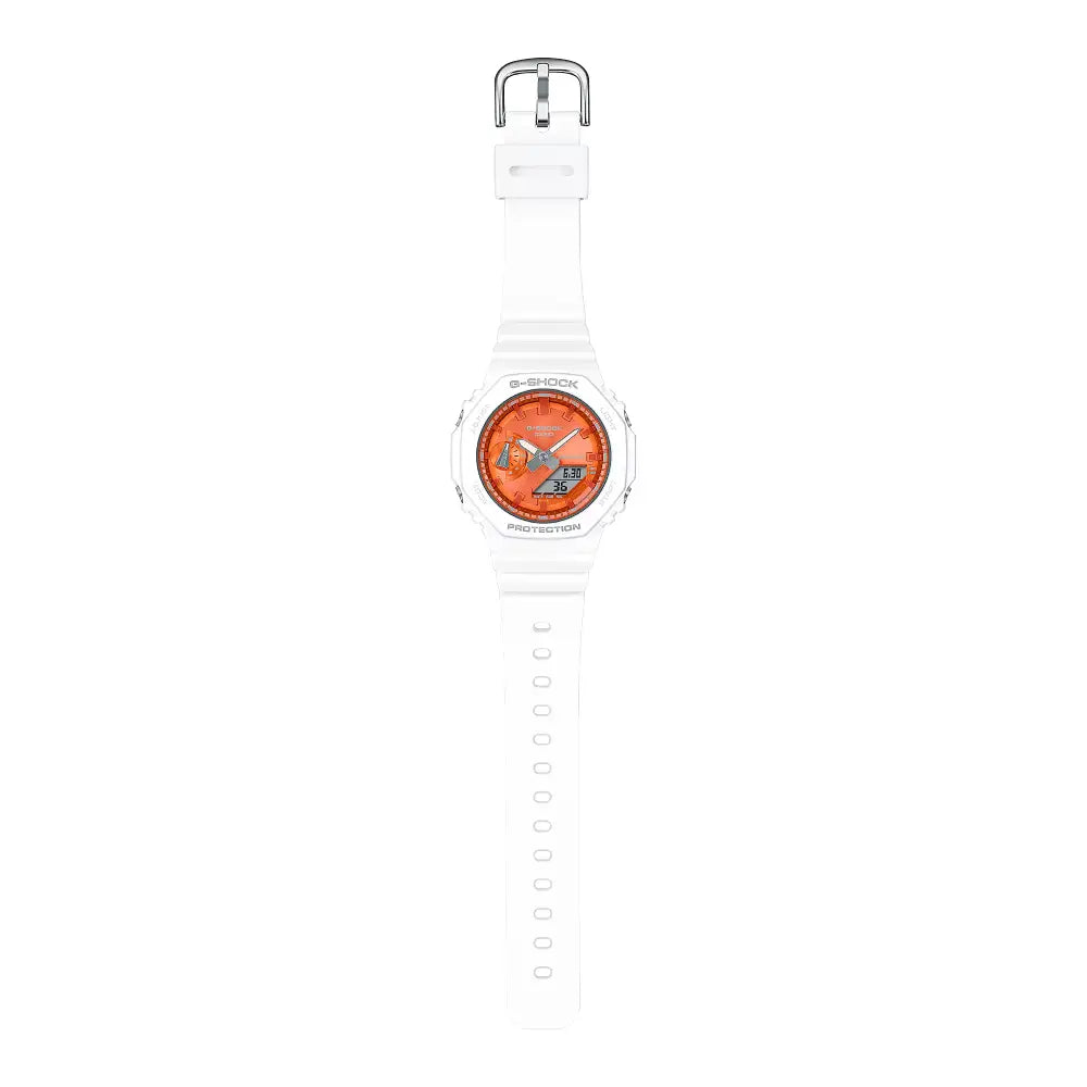 Casio G-Shock Seasonal Collection GMA-S2100WS-7A White / Metallic Orange Dial 42.9mm Resin Women's Watch