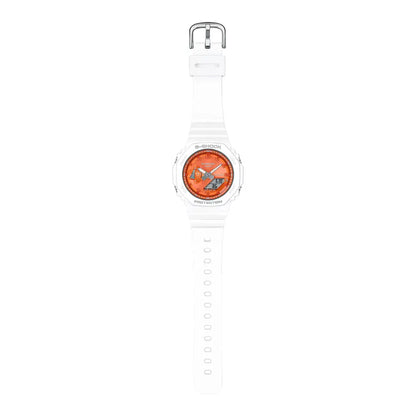 Casio G-Shock Seasonal Collection GMA-S2100WS-7A White / Metallic Orange Dial 42.9mm Resin Women's Watch