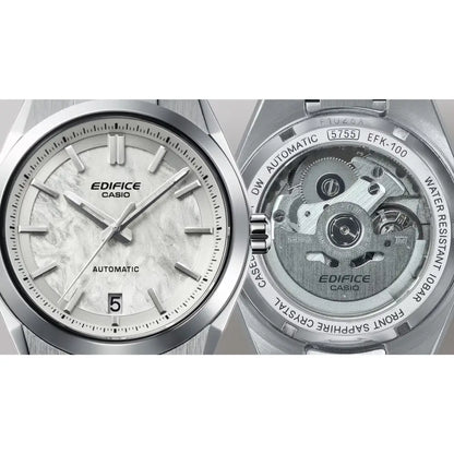 Casio Edifice Automatic EFK-100D-7ADR Carbon White Dial 39mm Stainless Steel Men's Watch